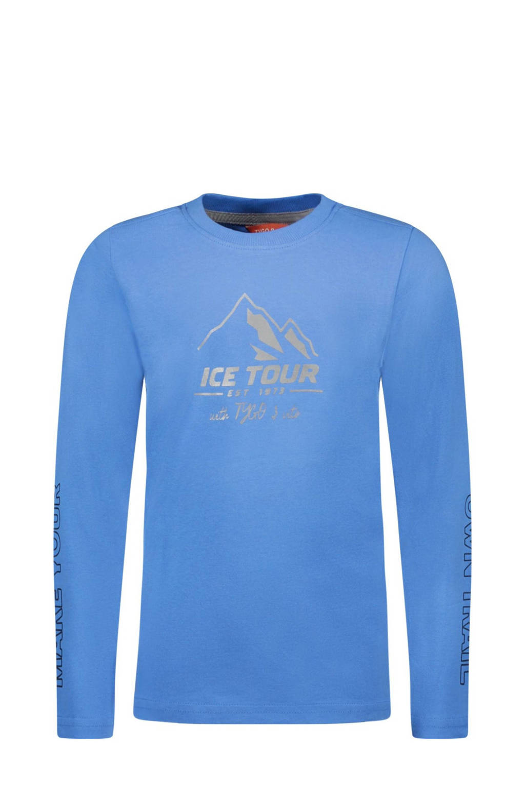 TYGO & vito longsleeve Mel met printopdruk helderblauw