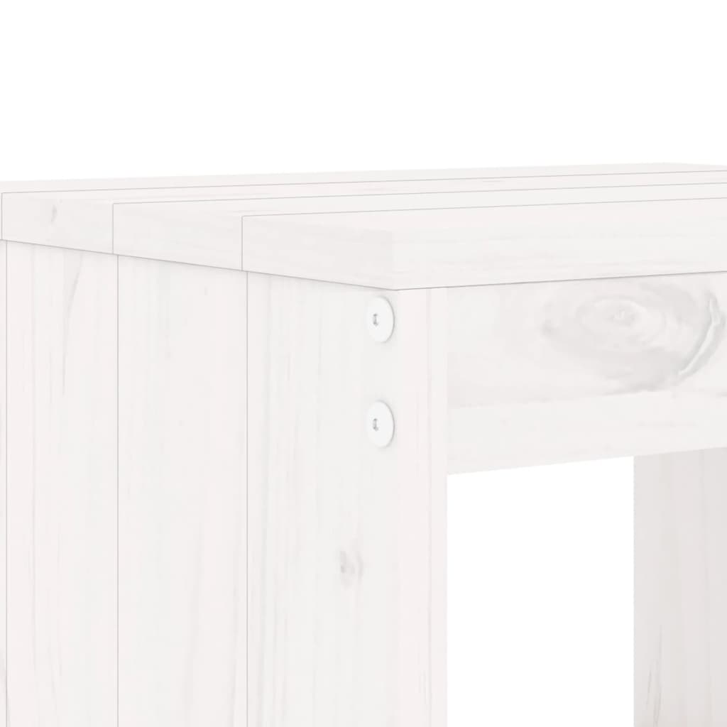 Ensemble de bar de jardin 5 pcs blanc bois massif de pin