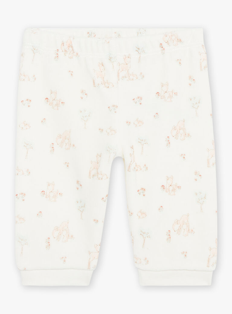 Pyjama rose et écru en velours