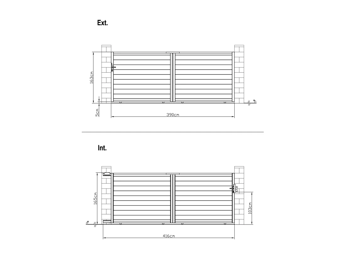 Portail électrique coulissant aluminium plein L416 x H165 cm anthracite - NAZARIO