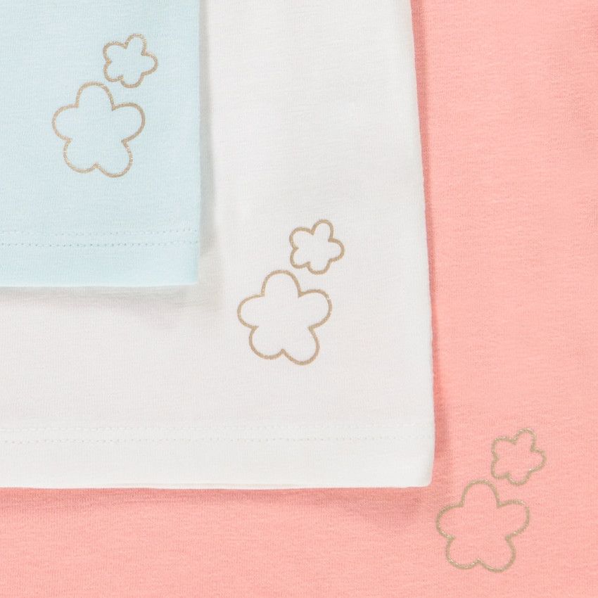 Lot de 3 t-shirts manches courtes unis pour bébé fille - Vert