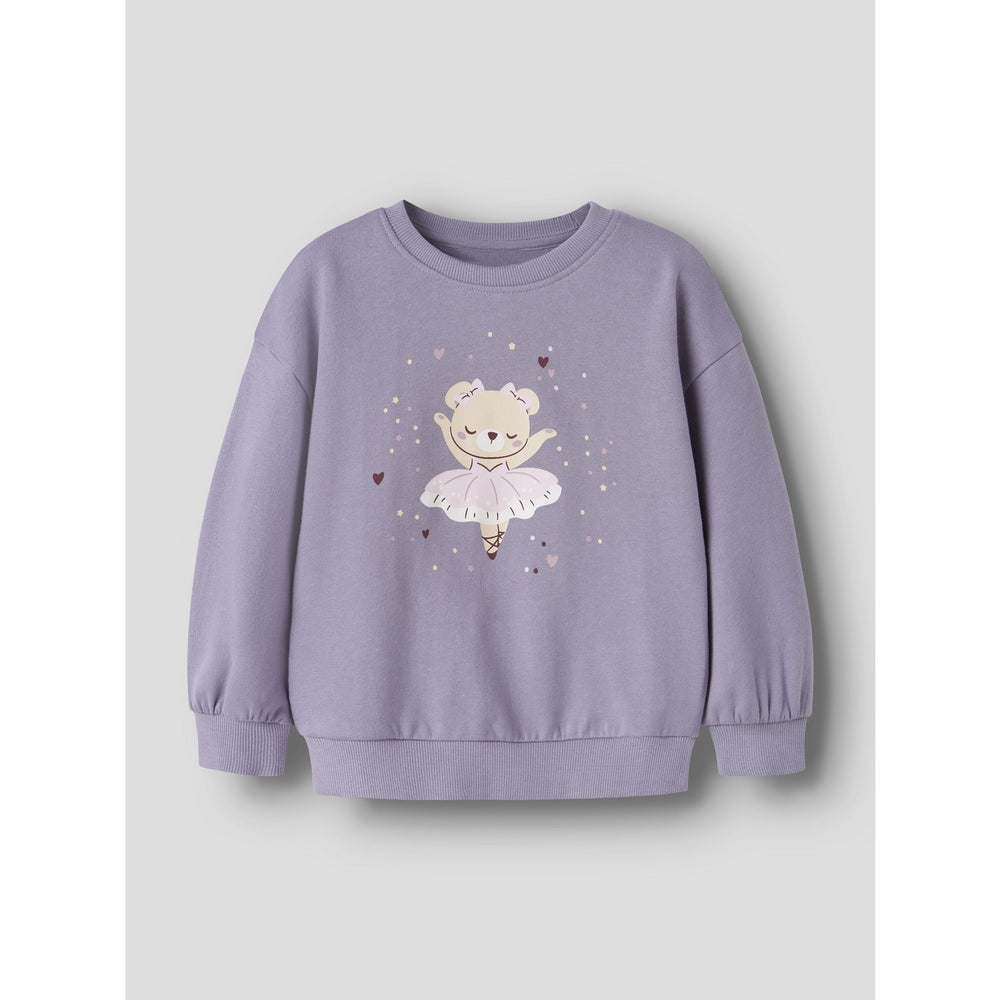 Køb Name It Lavender Gray Ballerina Bear Nmfvalona Ls Long Rlx Sweat Bru
