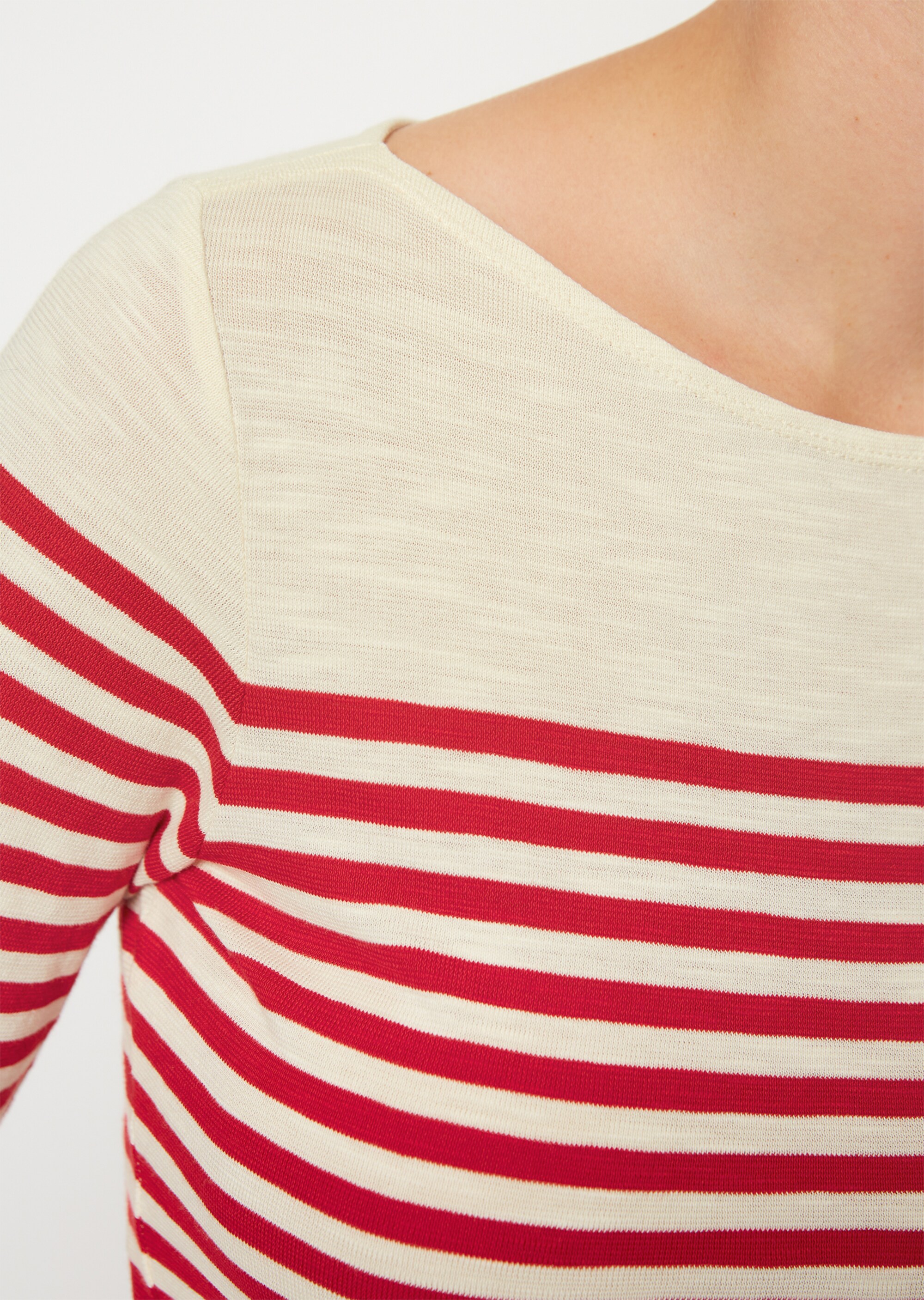 Ringel-Longsleeve regularaus Slubjersey