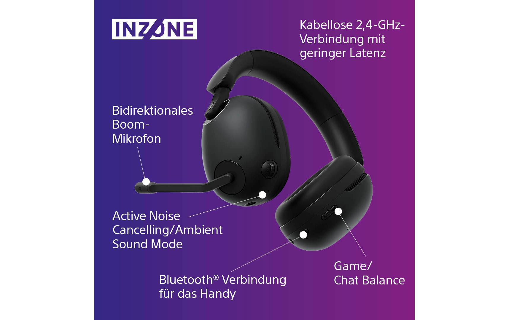 Headset INZONE H9 Schwarz<br>Kabelloses Gaming-Headset mit Noise-Cancelling für die PS5 und den PC