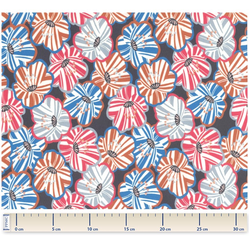 Tissu Jersey Anémones Rayées