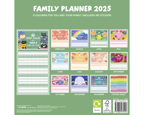 Familieplanner Blijf kalm - Mama weet het beter! 6 kolommen 2025 30x30 cm