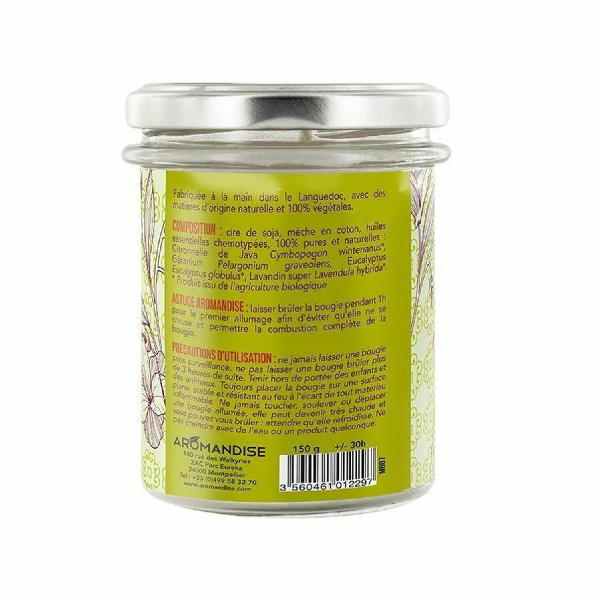 Aromandise Bougies été citronnelle géranium