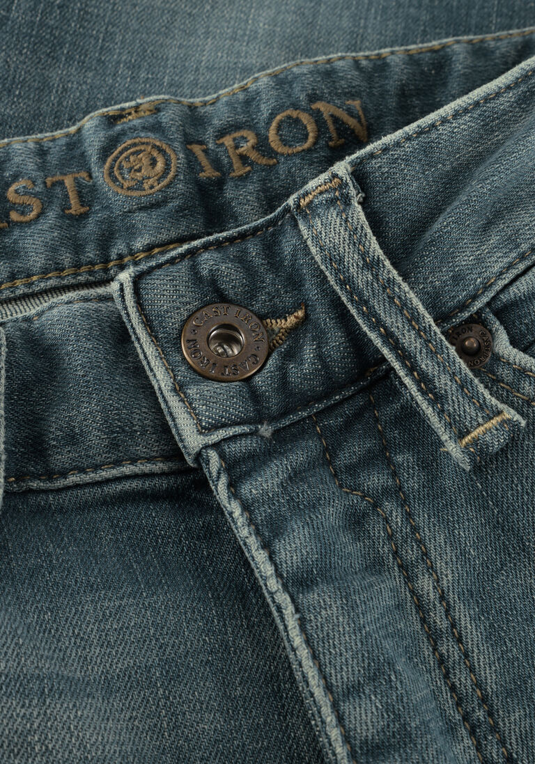 CAST IRON blauwe cast iron slim fit jeans riser slim blue green ocean