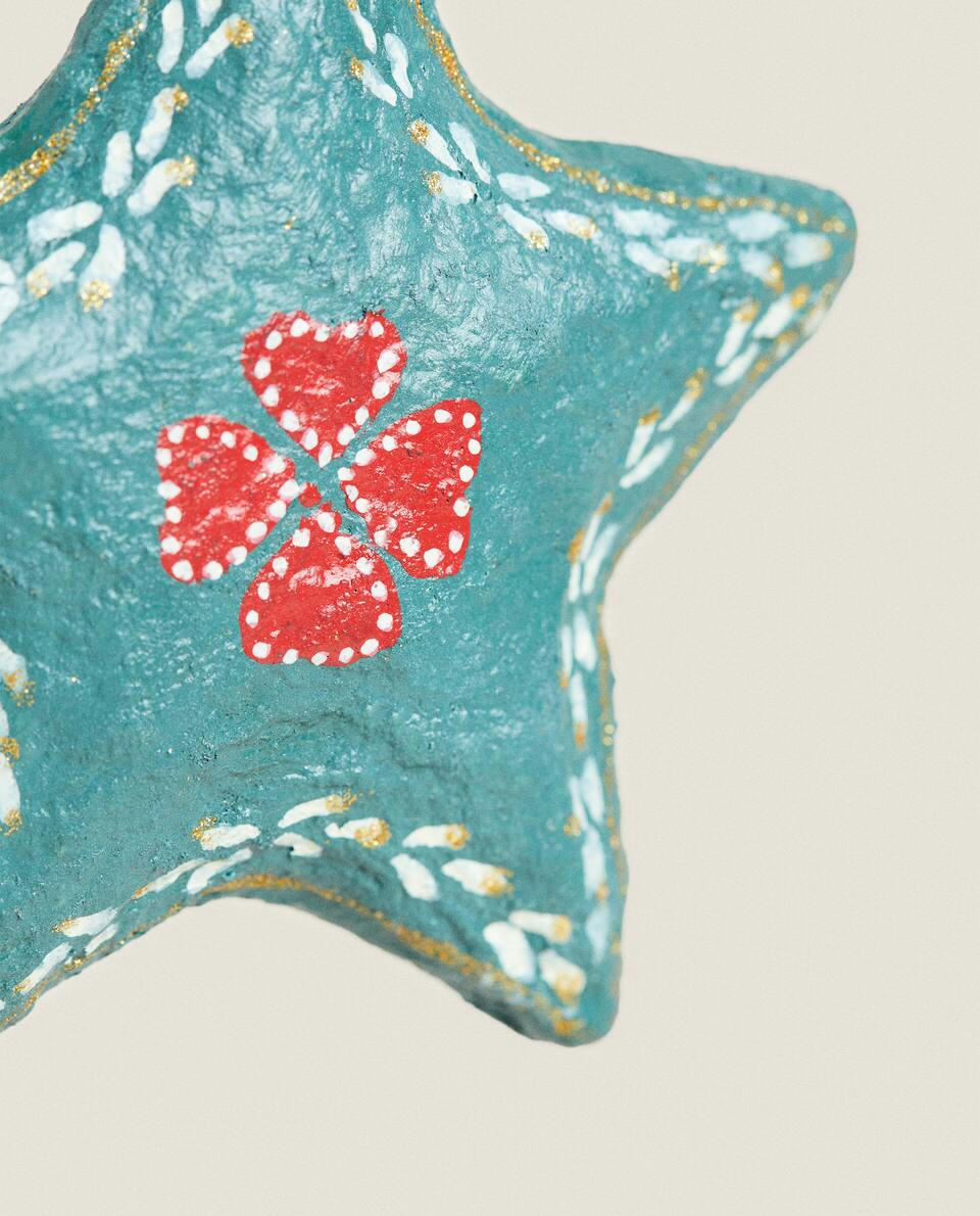 ESTRELA DE PAPEL MÓCHÉ DECORAÇÃO DE NATAL