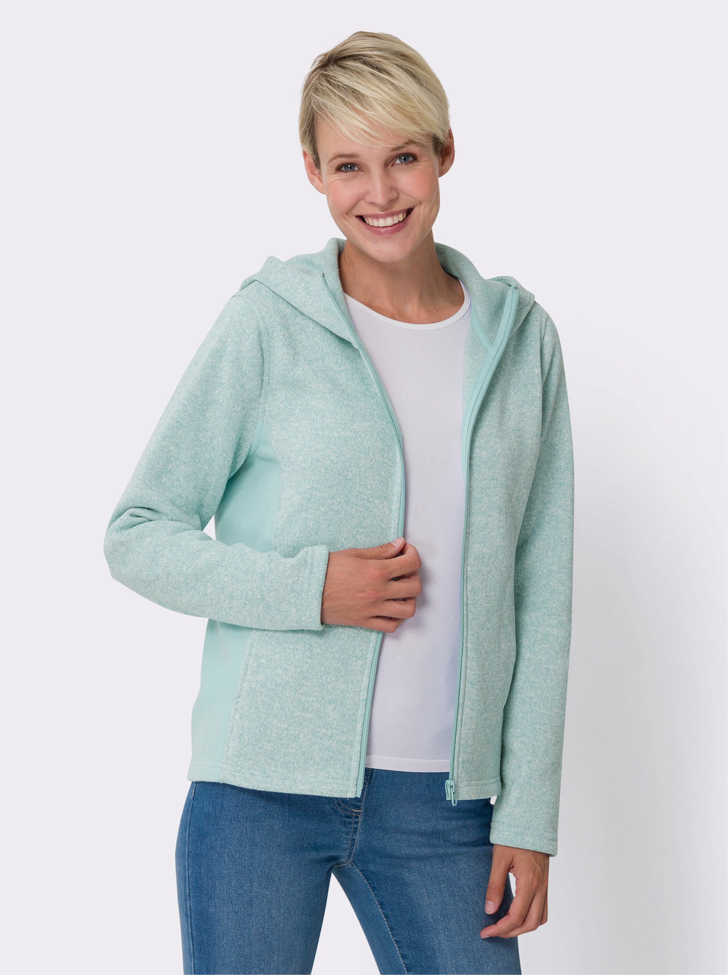 Strickfleece-Jacke