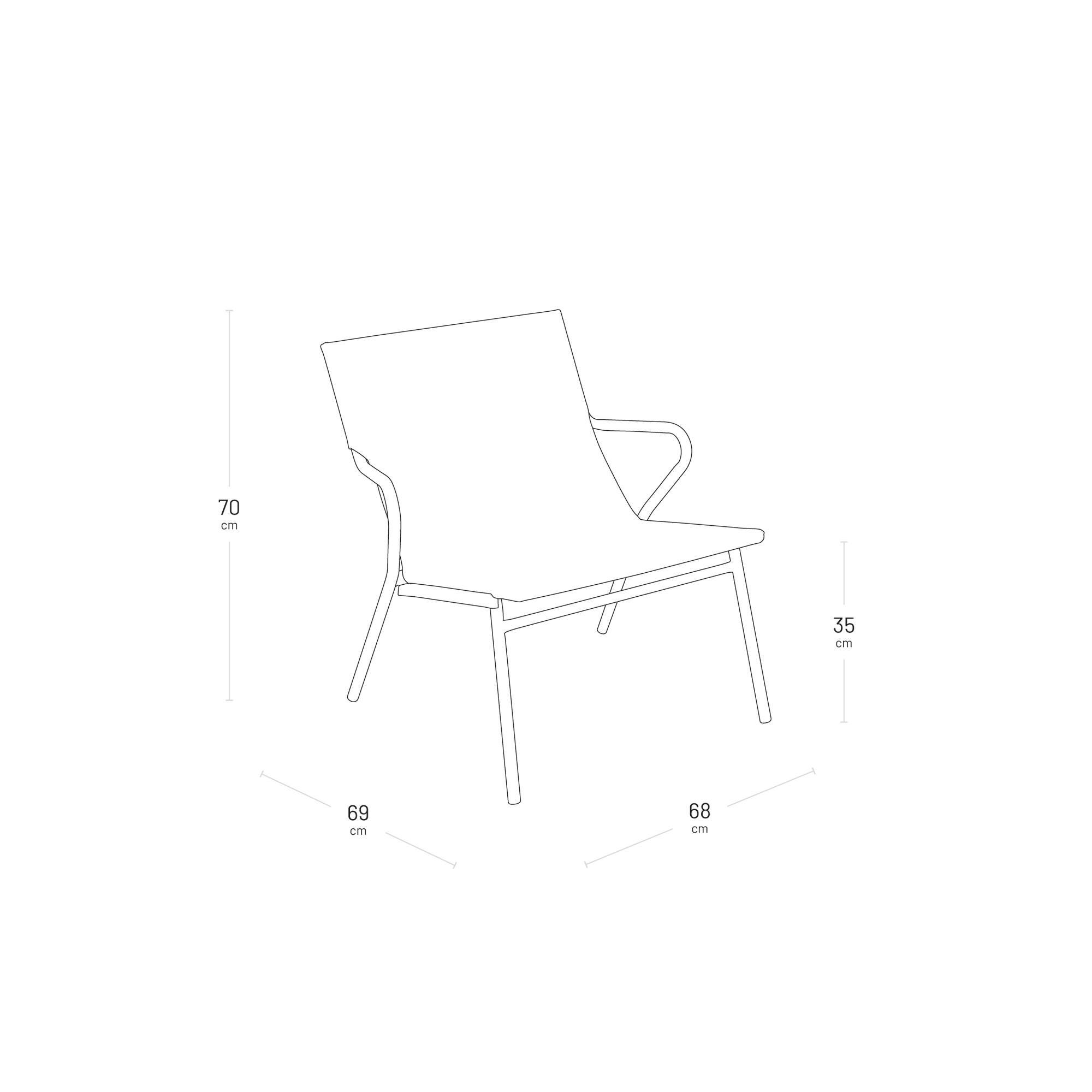 Niedriger Loungesessel mit großem Sitzkomfort Vence Batyline® Duo Blau Mistral Blue