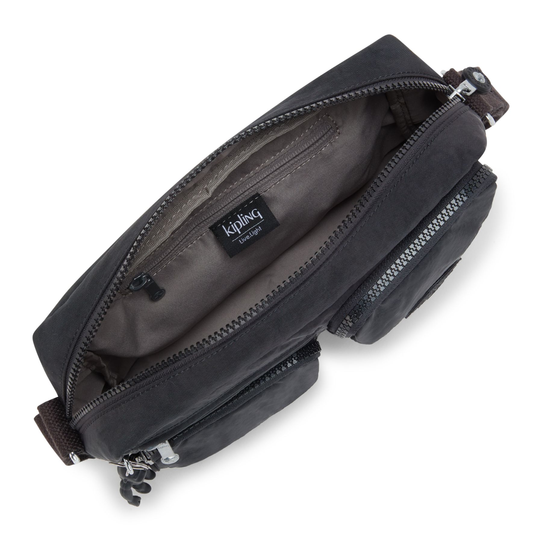 ALBENA M Sac à Bandoulière de Taille Moyenne Multi-Compartiments - Black Noir