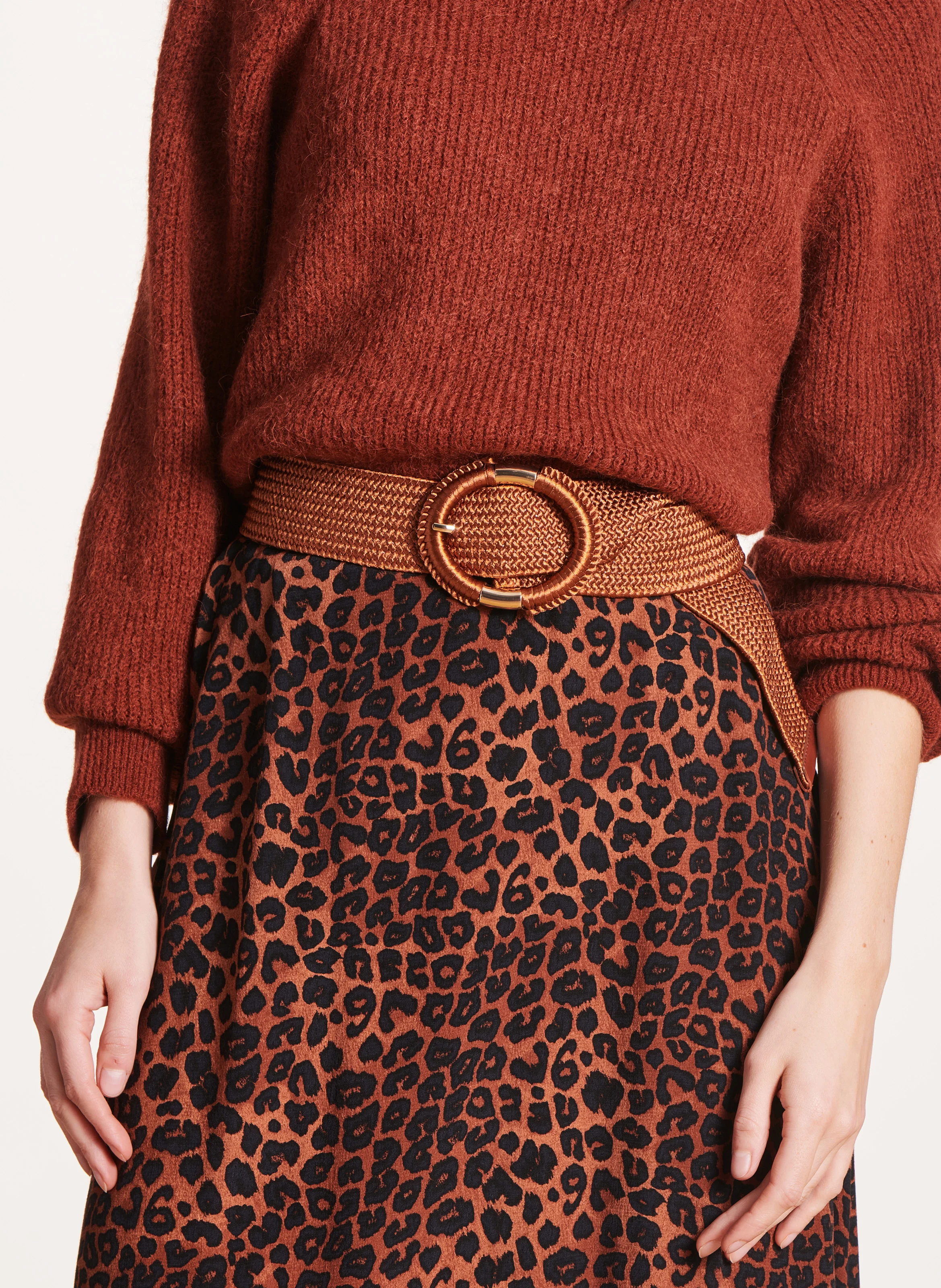Ceinture tressée | Marron