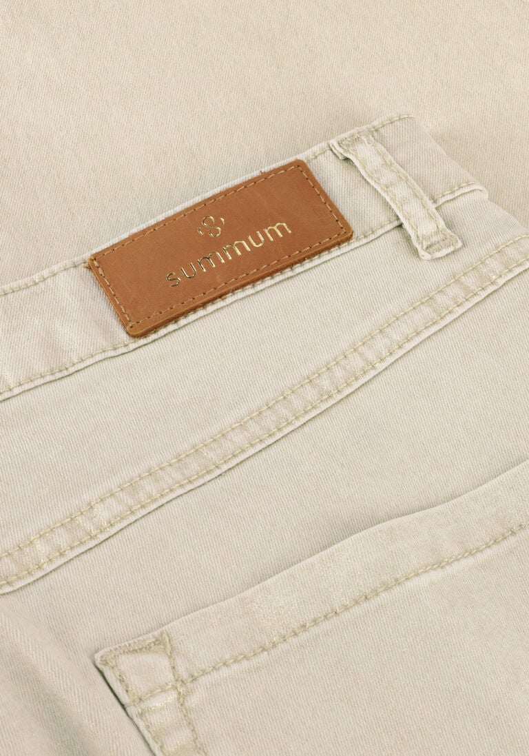 SUMMUM beige summum slim fit jeans slim pant shimmer stretch twill