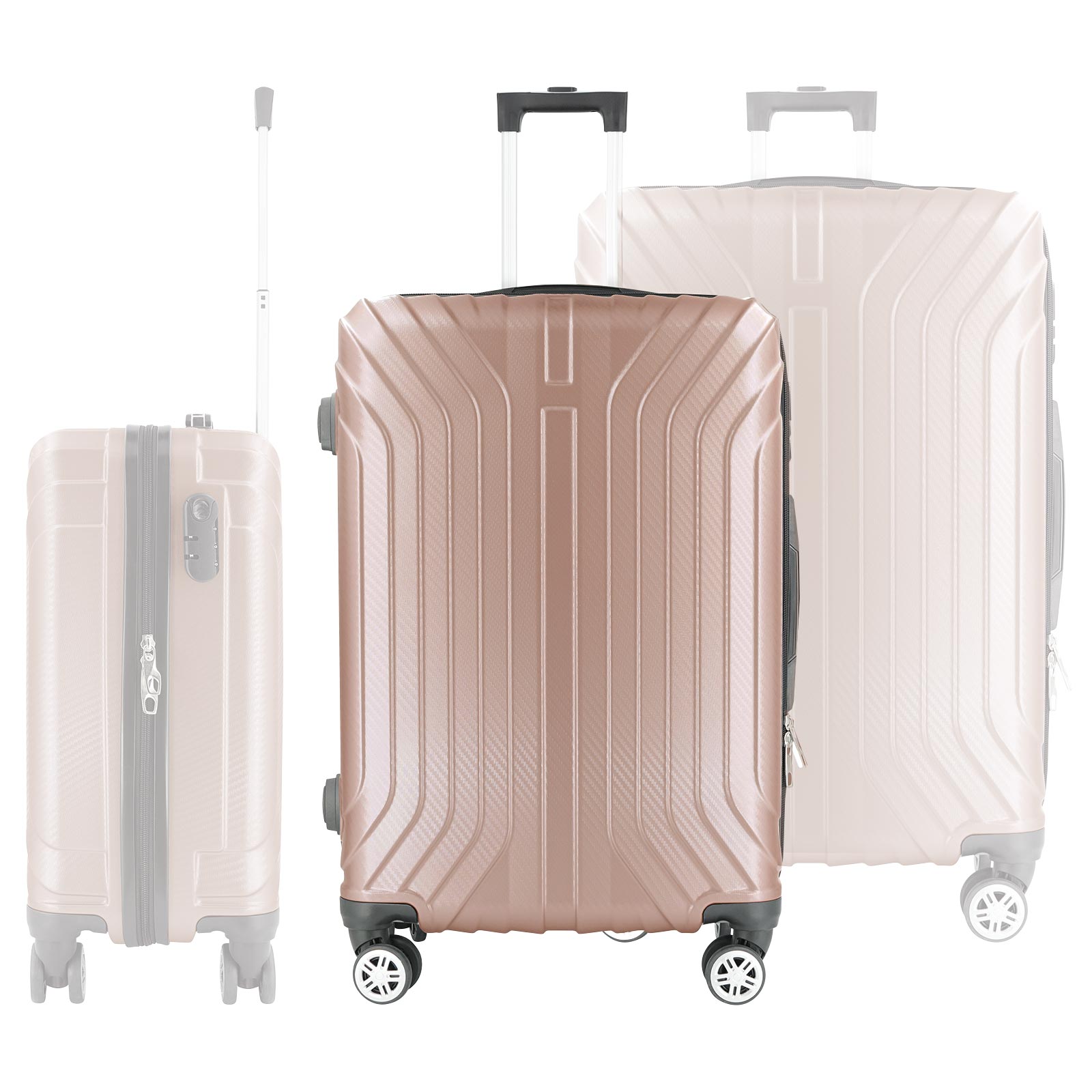 clever pick Hartschalen-Reisekoffer - roségold - 80 Liter
