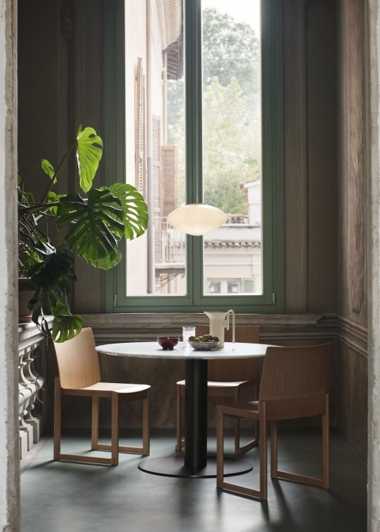 &tradition In between SK12 tafel bronzed onderstel, bianco carrara