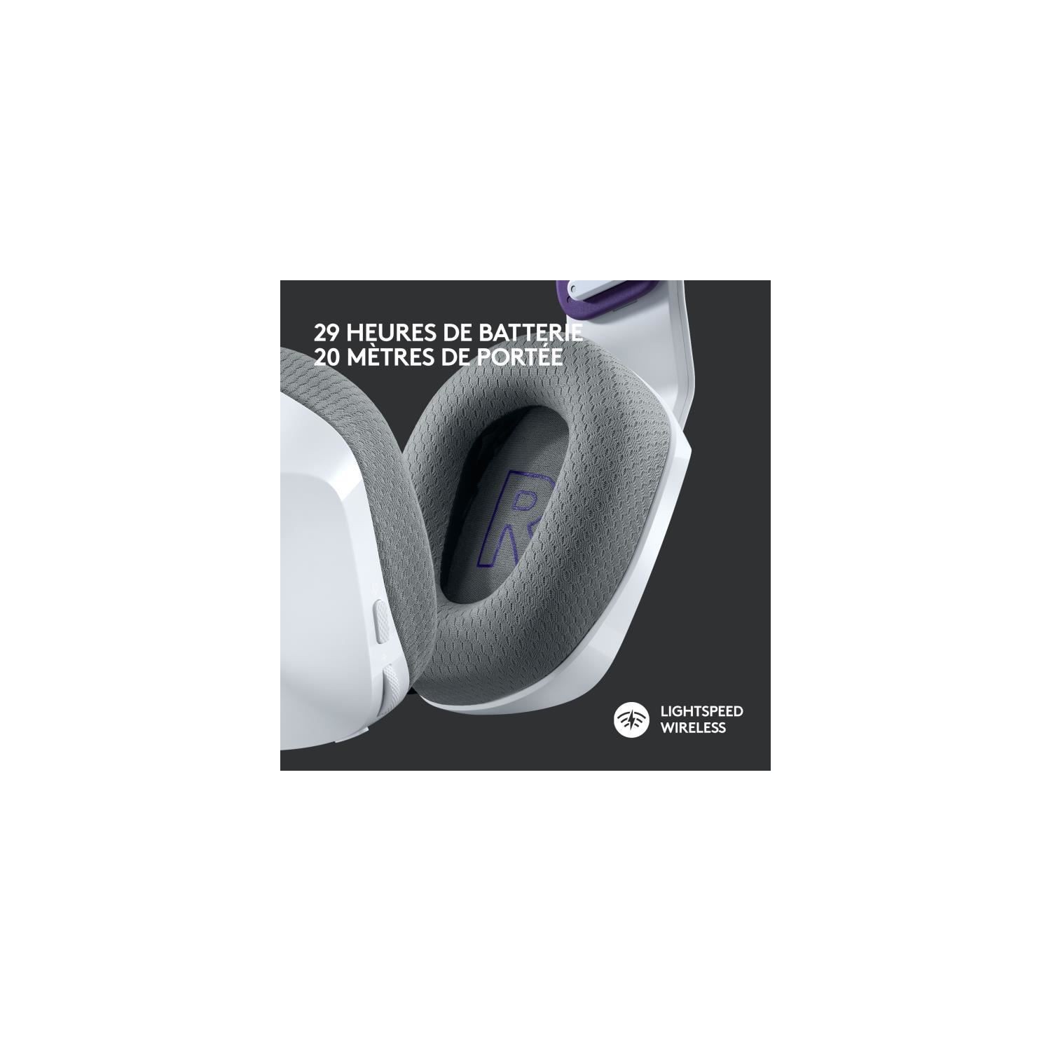 Casque Gaming - Sans fil - LOGITECH G - G733 LIGHTSPEED - Blanc