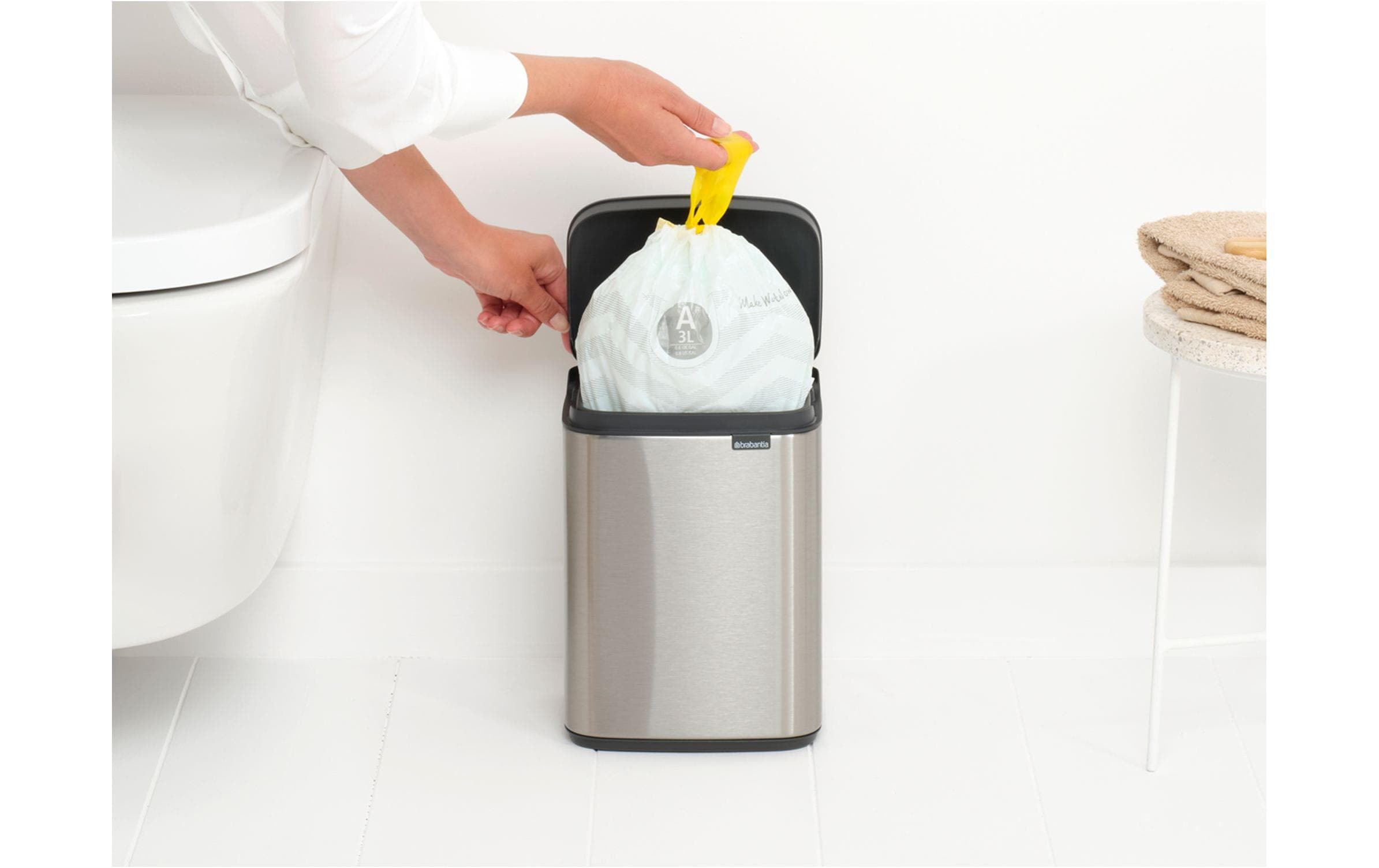 Kosmetikeimer Bo Waste Bin 4 l, Silber mattMülleimer