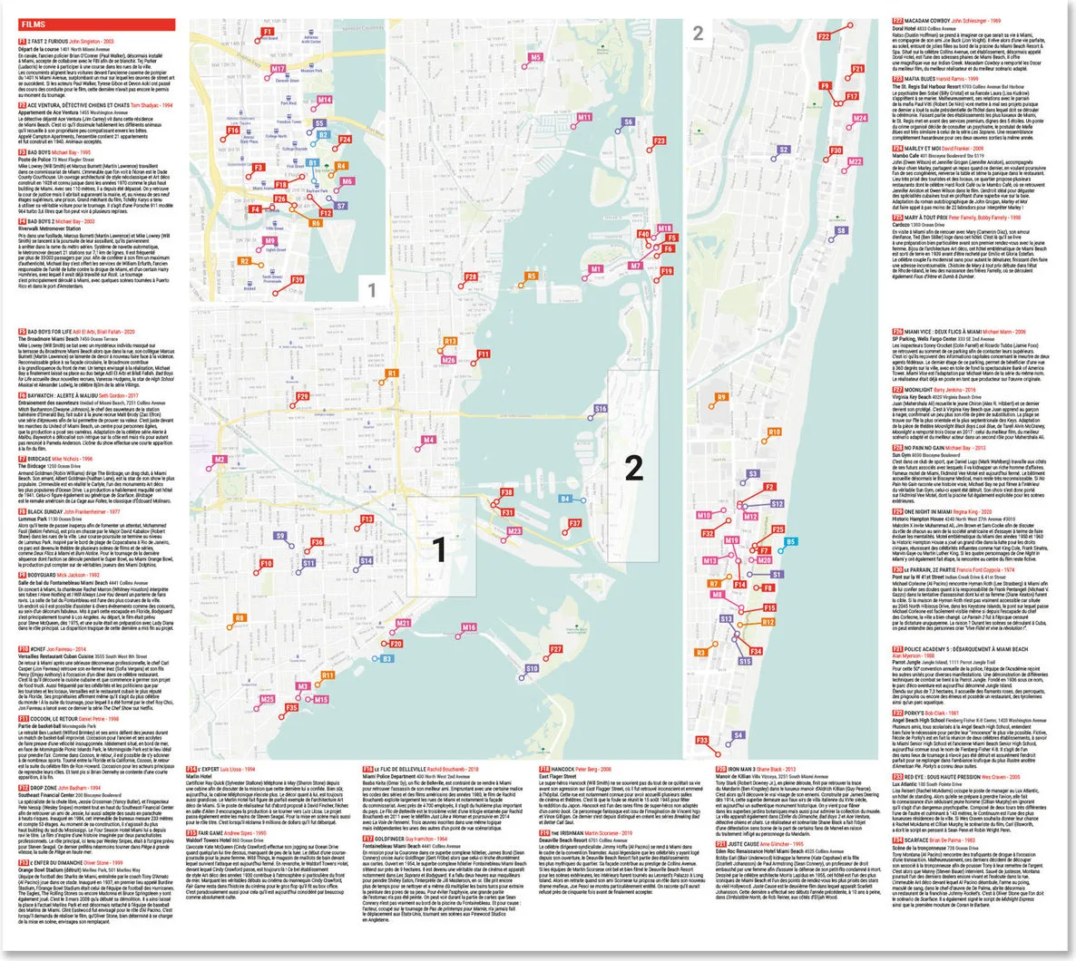 Carte de Miami des 100 lieux cultes Livres