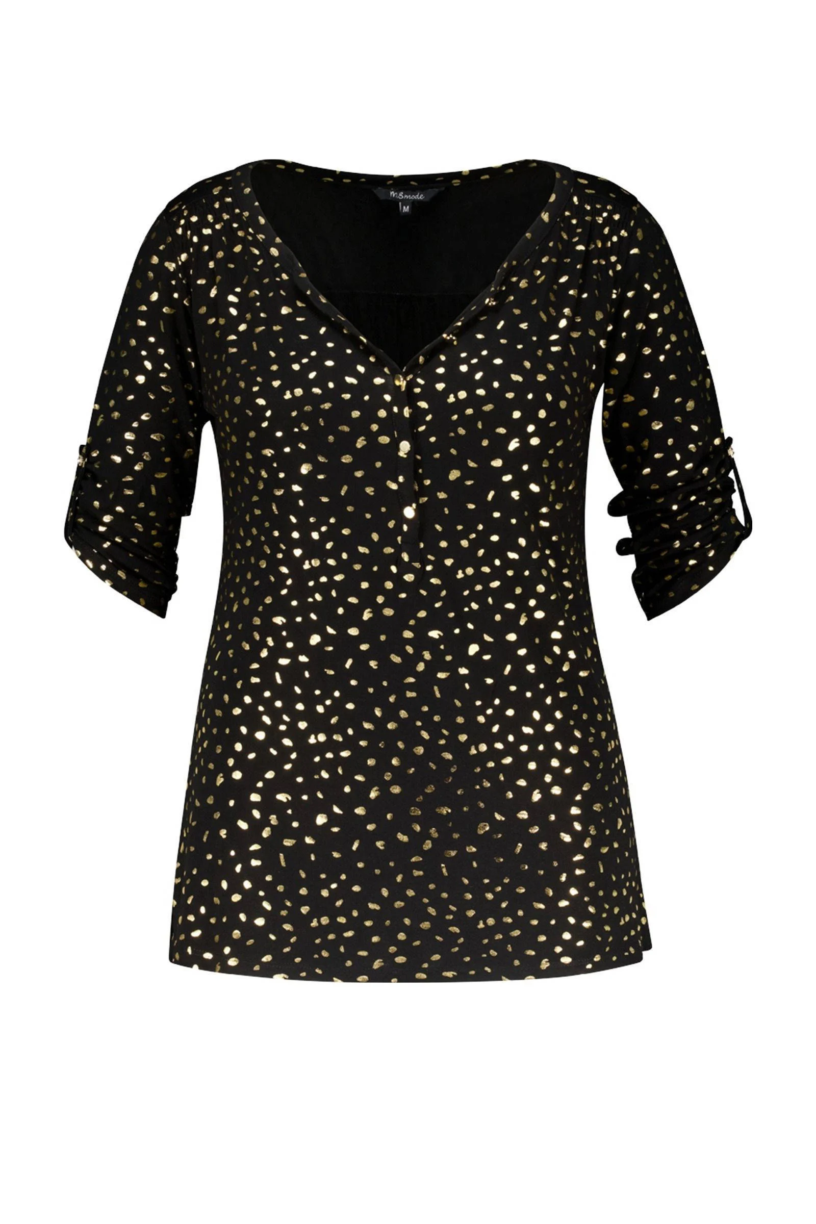 MS Mode top met grafische print goud
