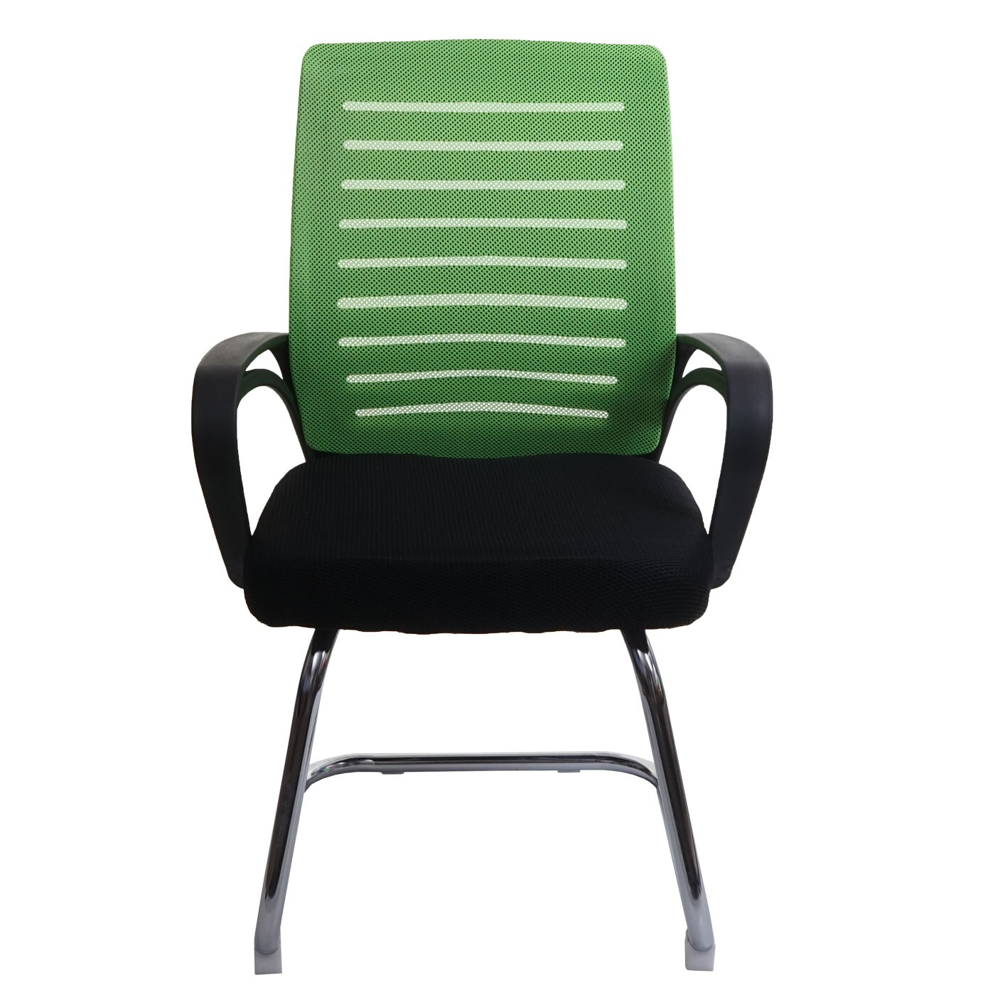 2er-Set Konferenzstuhl MCW-K51, Besucherstuhl Freischwinger, 150kg belastbar Stoff/Textil ~ grün