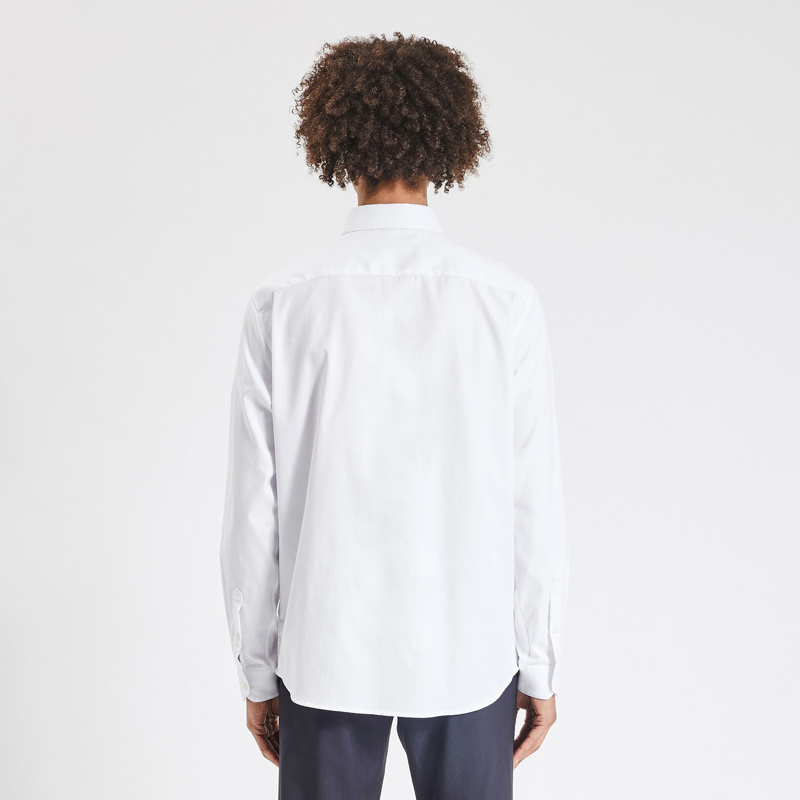 Chemise regular sans repassage unie coton Blanc