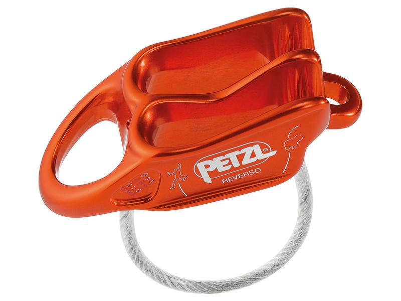 Petzl Abseilgerät Reverso, Rot/Orange Vielseitiges, leichtes Sicherungs- und Abseilgerät für die Verwendung