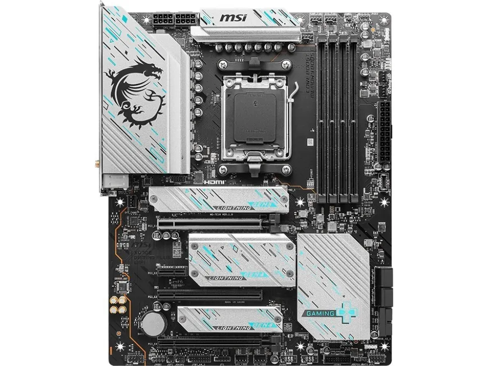 MSI X670E GAMING PLUS WIFI - Bundkort - ATX - Socket AM5 - AMD X670E Chipset - USB-C Gen 2x2, USB-C 3.2 Gen2, USB 3.2 Gen 2, USB 3.2 Gen 1 - Wi-Fi 6, Bluetooth, 2.5 Gigabit LAN - onboard grafik (CPU påkrævet) - HD Audio (8-kanaler)