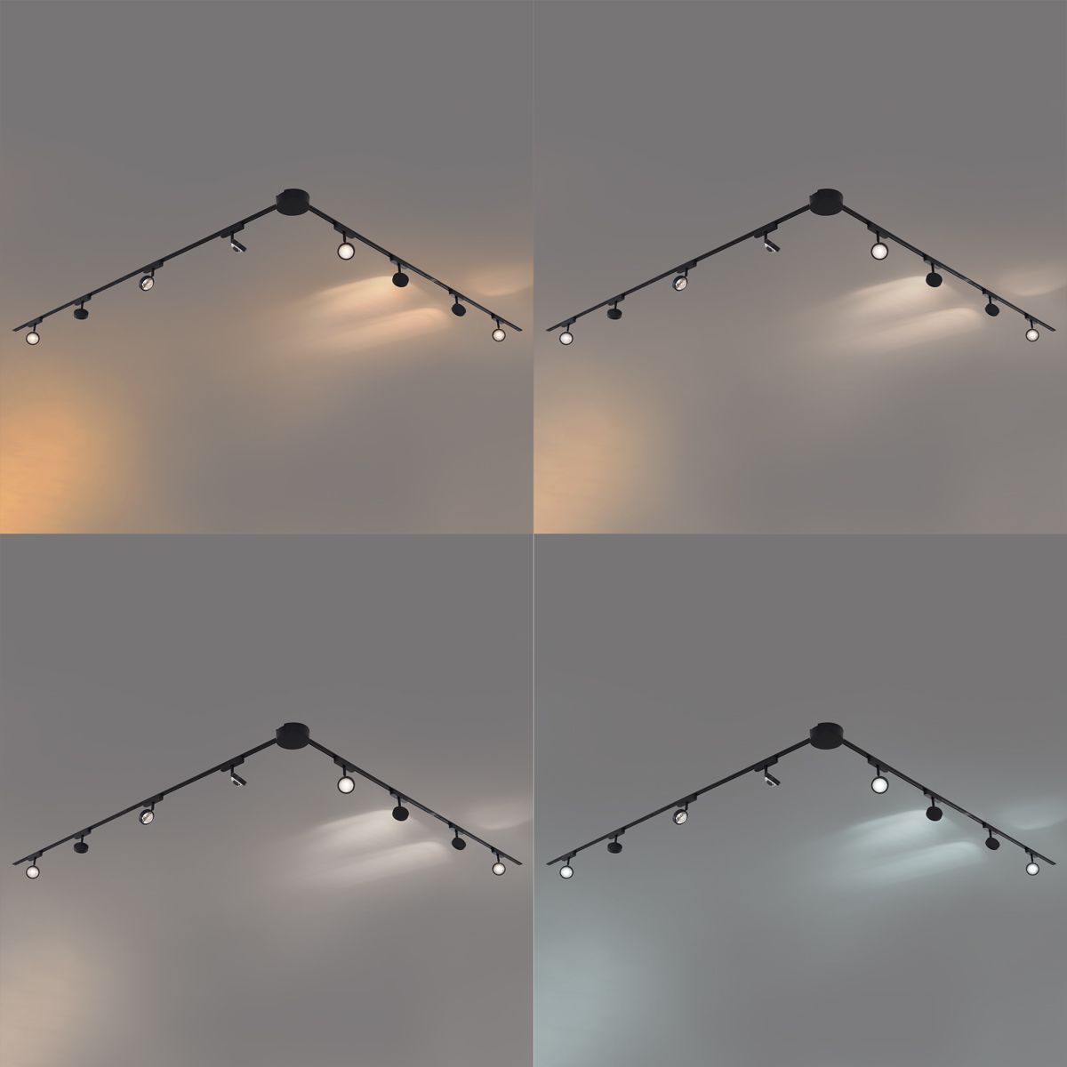 Modern railsysteem met 8 spots zwart 1-fase - Magnetic Lance