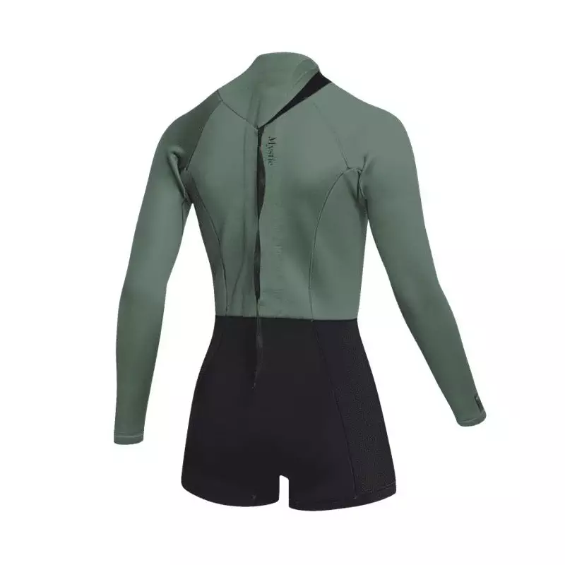 Combinaison shorty femme MYSTIC Lunar Longarm 2/2mm Backzip Dark Olive