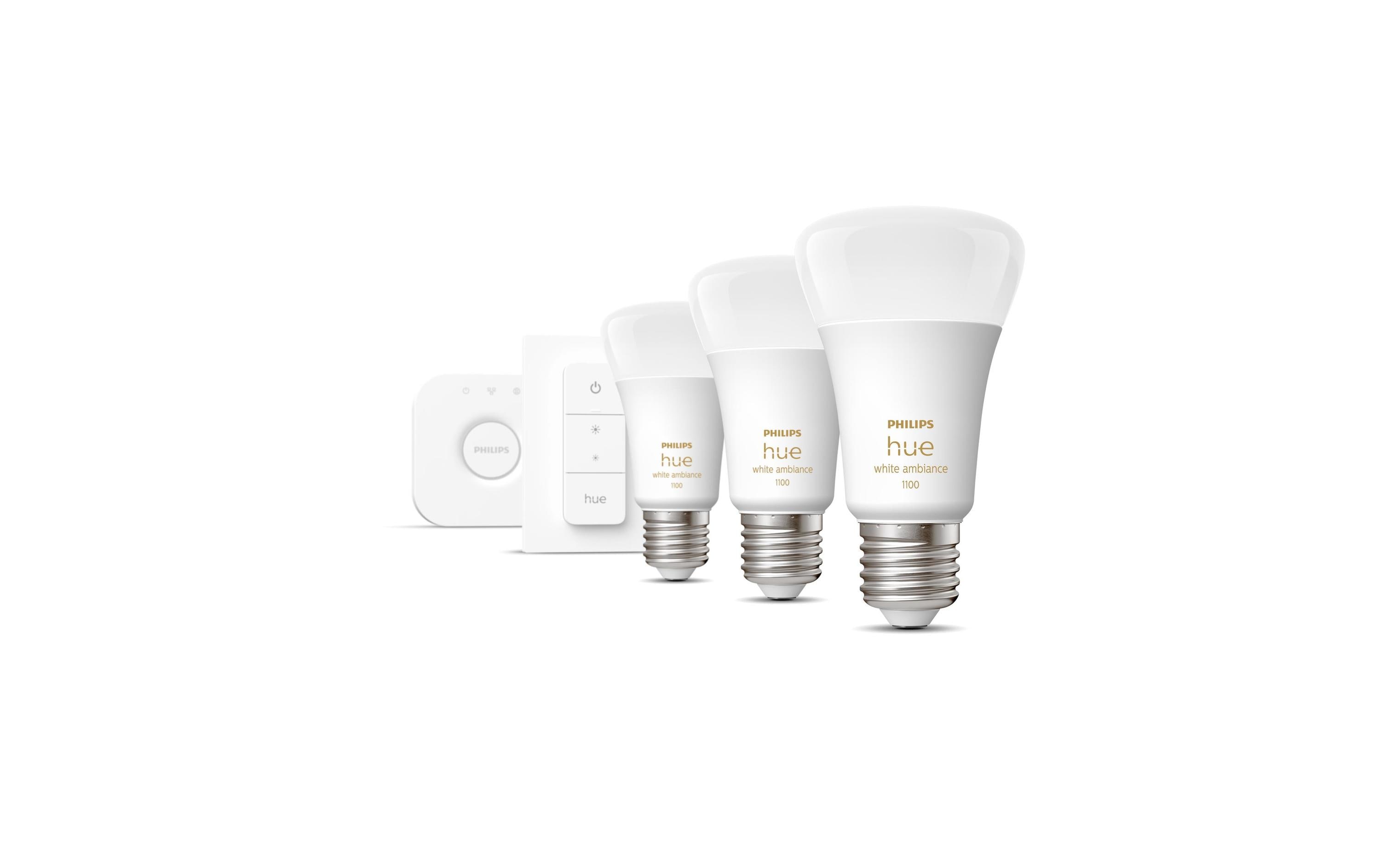 White Ambiance E27 3er Starter Set + Dimmschalter 3x1055 lmStarterset