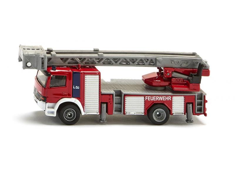 Siku LKW Mercedes Atego Feuerwehr Drehleiter 1:87 H0 Feuerwehr Lastwagen Modell mit Metz Drehleiter Aufbau