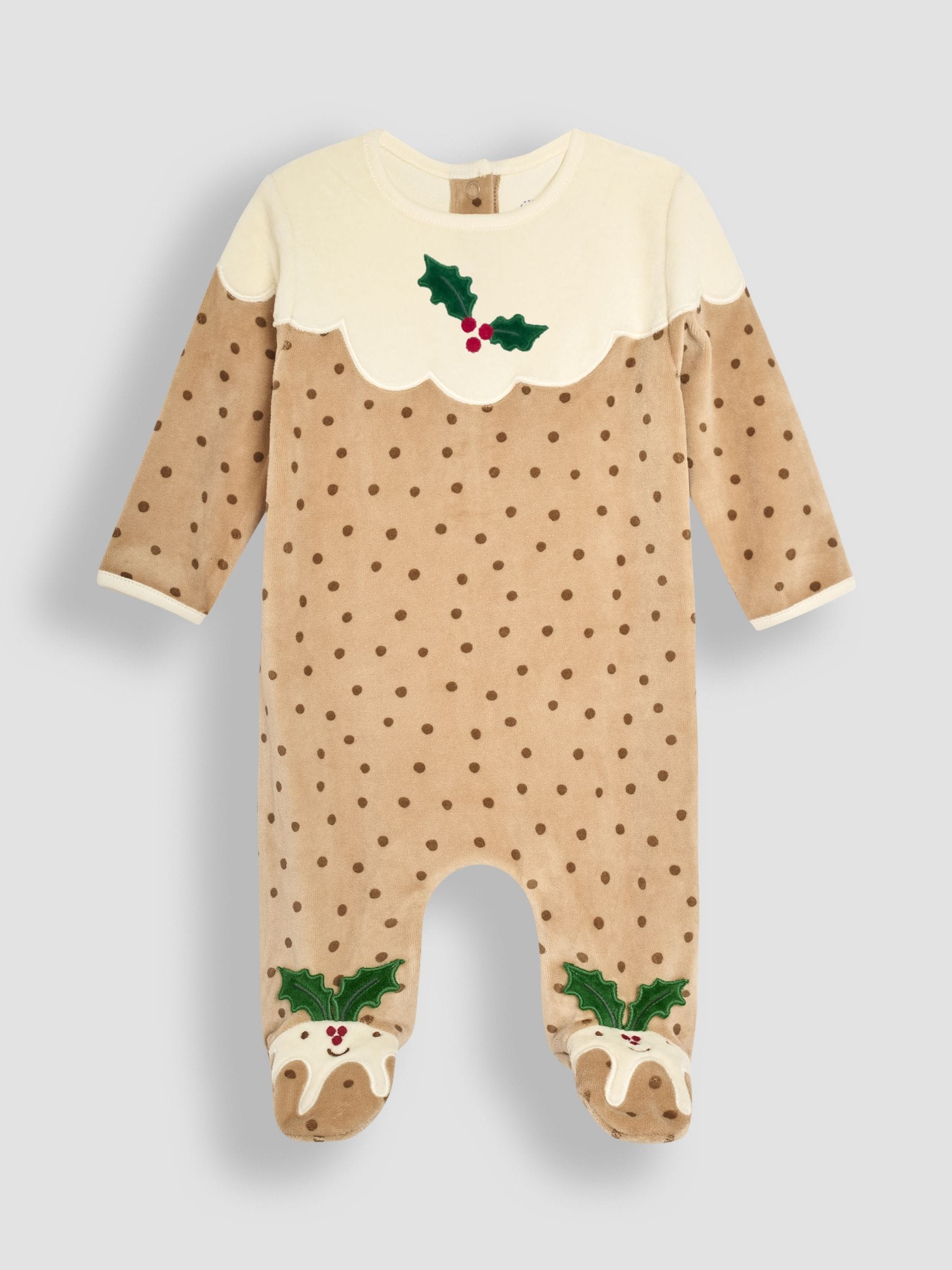 JoJo Maman Bébé onesie met kerstpudding