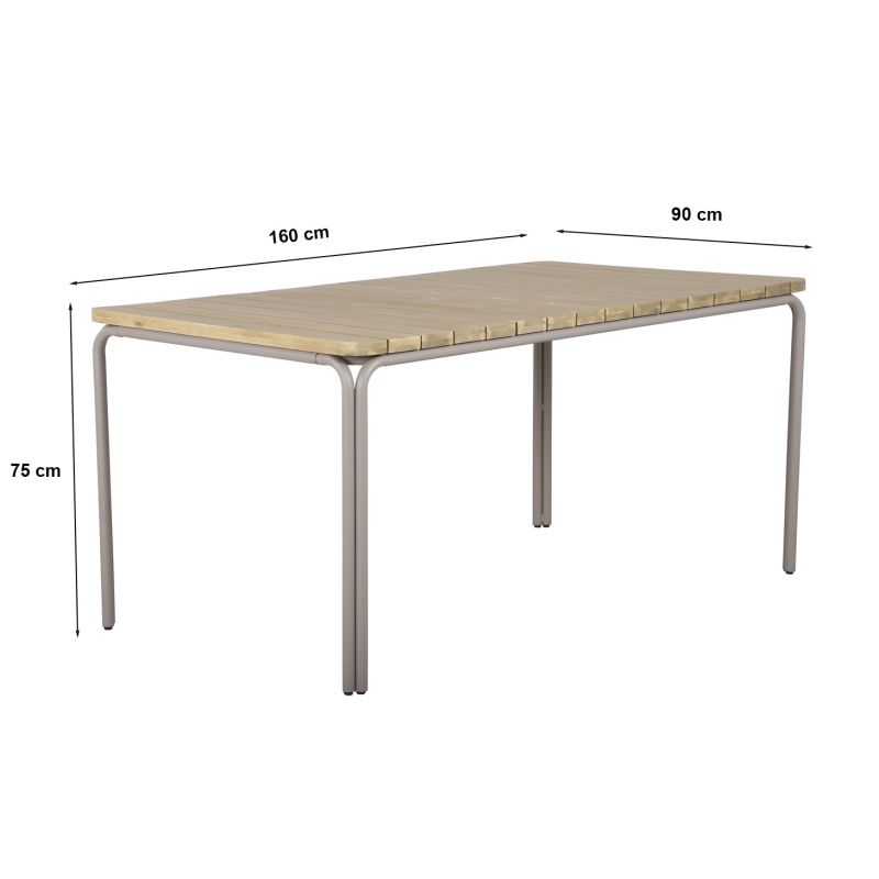 Ensemble table asti en bois d'acacia fsc 160 cm et 4 chaises de jardin