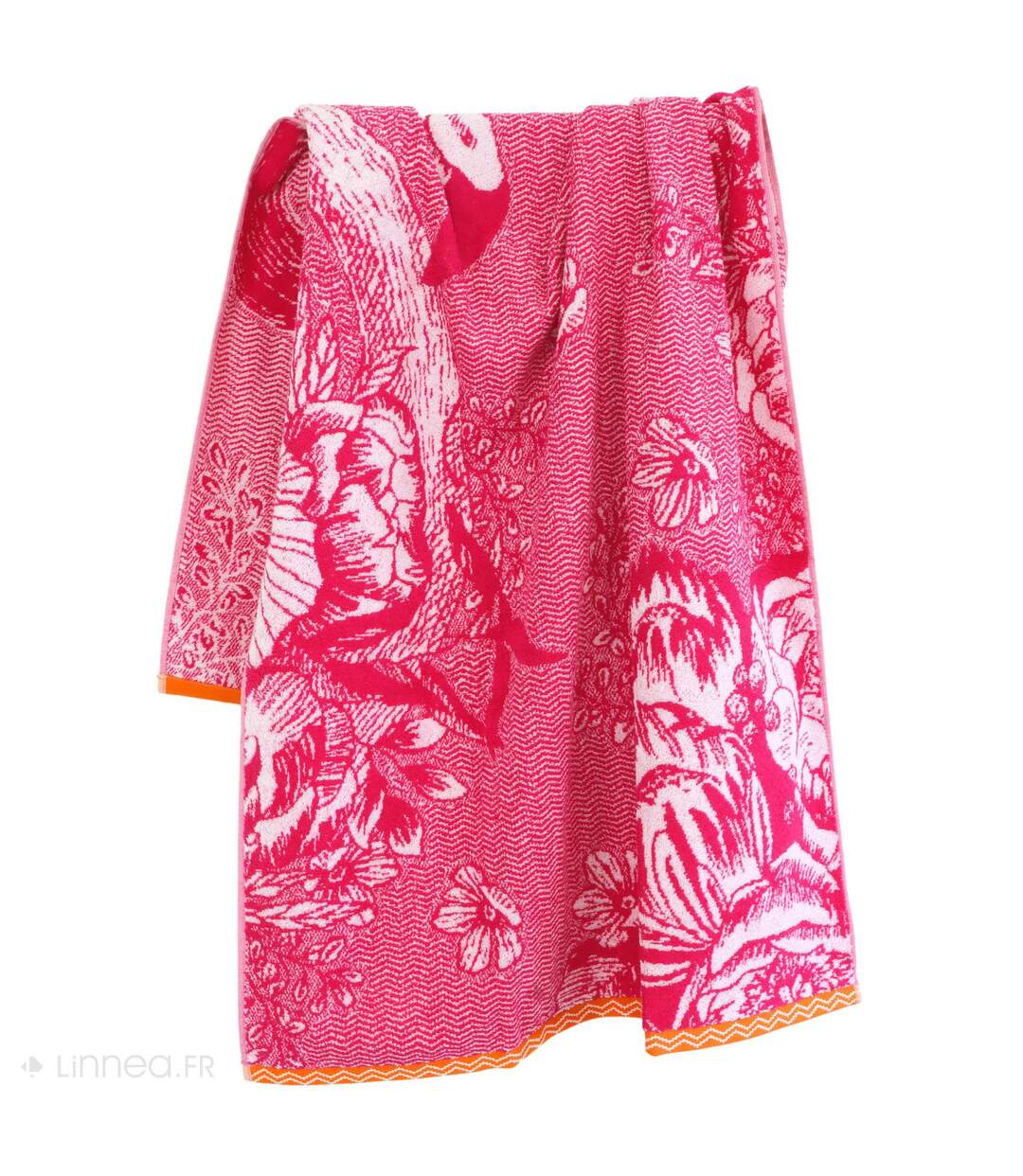 Drap de plage éponge 75x150cm FLAMINGO rose