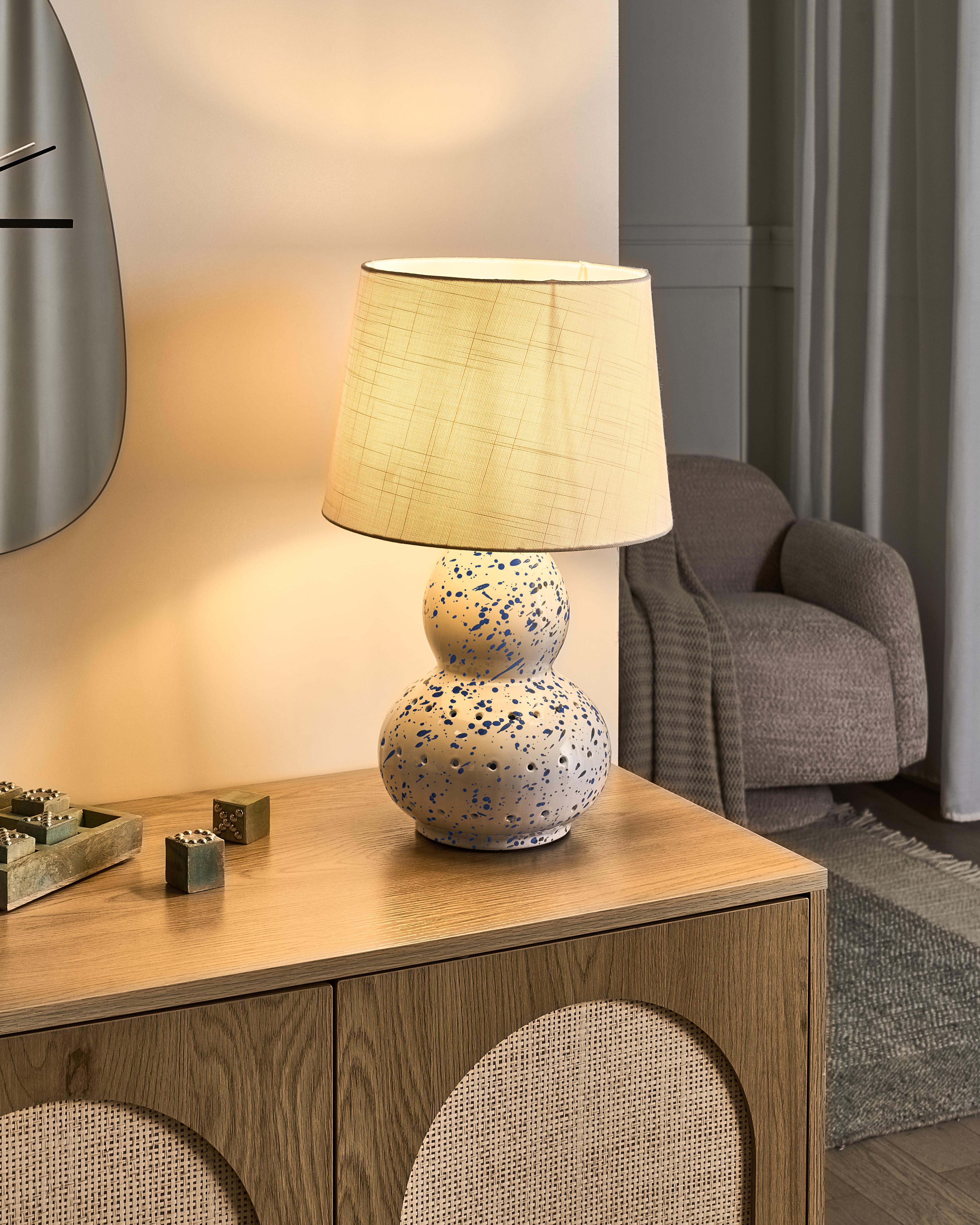 Tafellamp MACAL Keramiek Wit/blauw