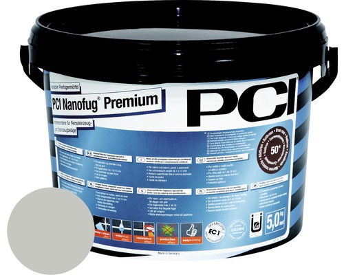 PCI Nanofug® Premium variabele flexibele voegmortel voor alle tegels en natuursteen, lichtgrijs, 5 kg