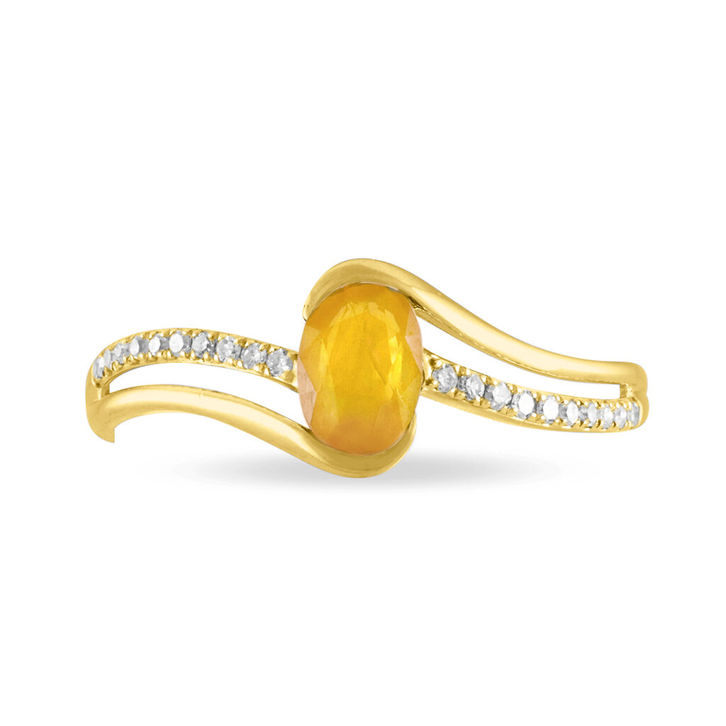 Bague Anja Or Jaune Citrine Et Diamant