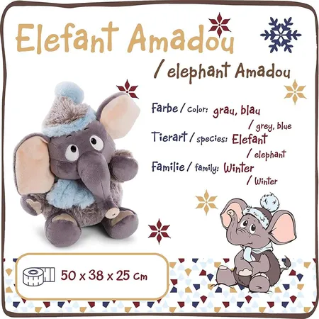 NICI - Winter 2021 - Elefant Amadou 50cm Schlenker
