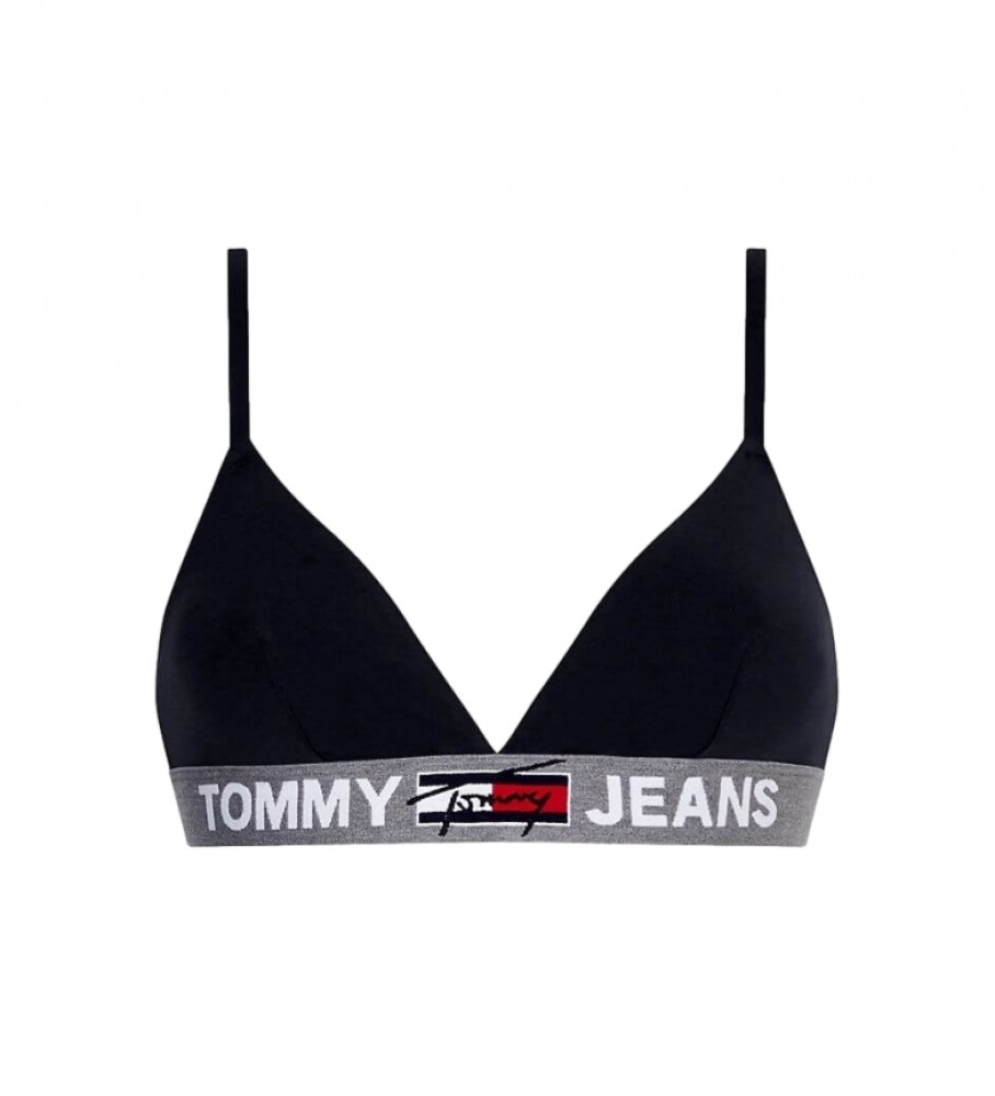 Sutiã Tommy Hilfiger sem bojo com faixa inferior, preto