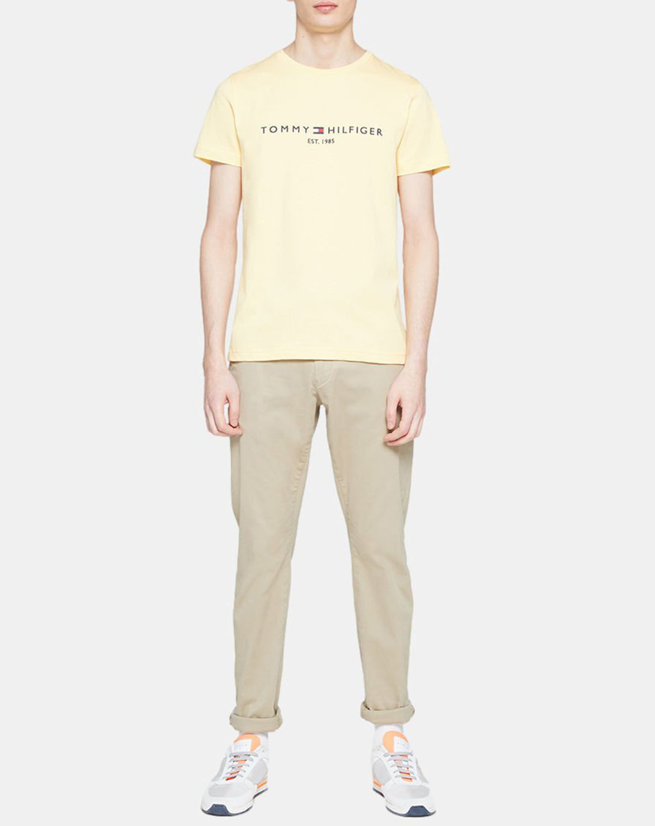 Tommy Hilfiger T-Shirt Tommy Logo jaune pâle