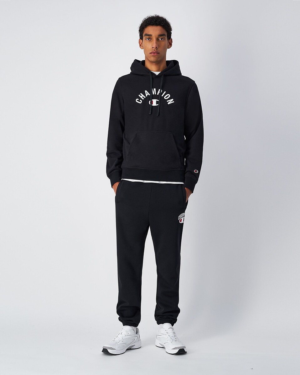 CHAMPION<br>Moletom com capuz e logotipo semicircular