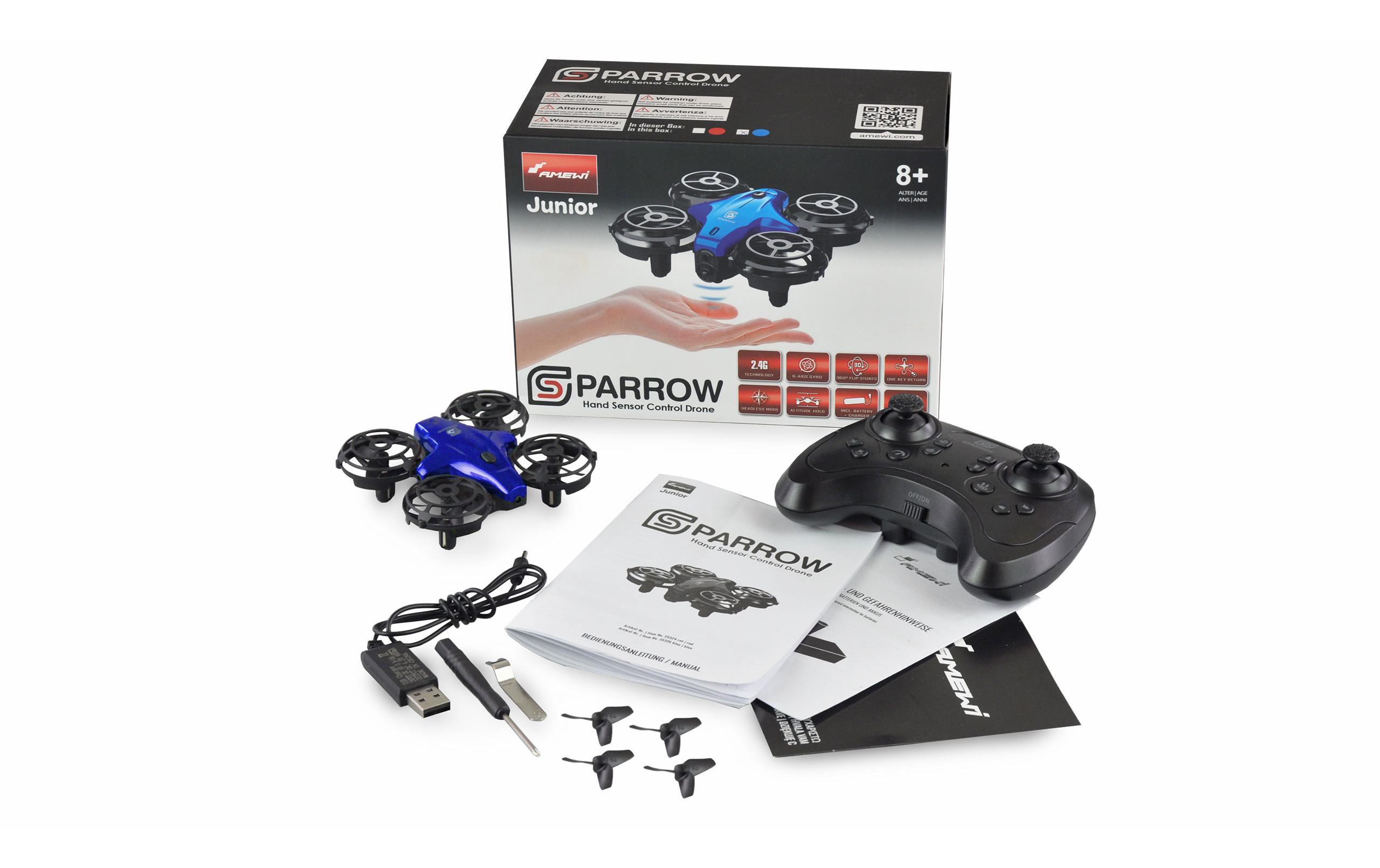 Drohne Sparrow, Blau, RTFSparrow Mini-Drohne mit Sensoren