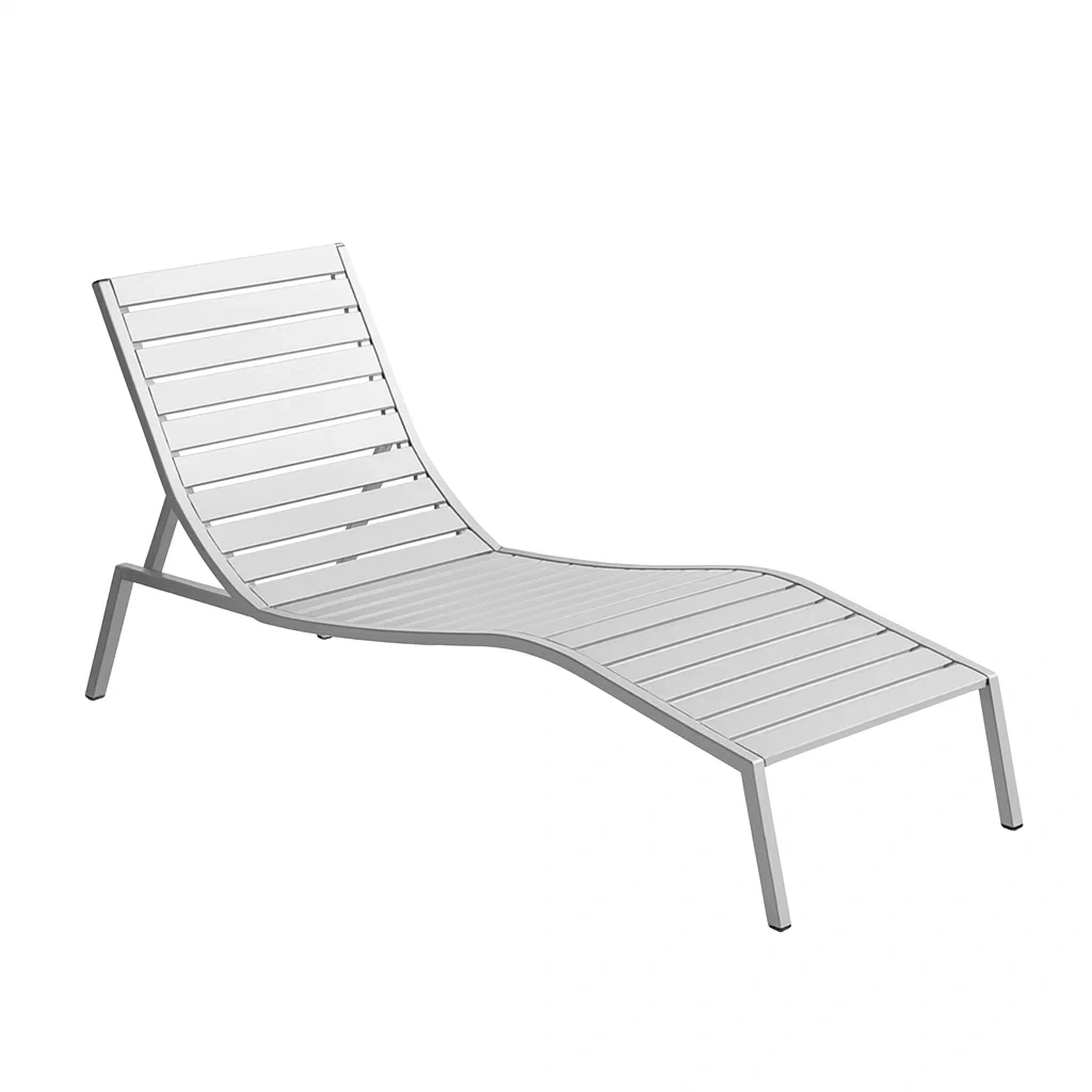 Chaise longue extérieure en aluminium