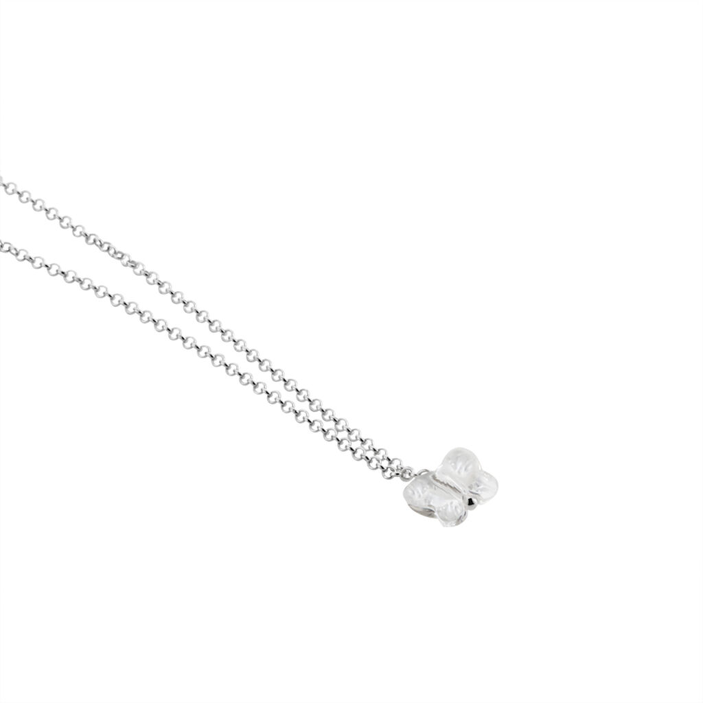 Collier Argent Blanc Patriki Cristal De Swarovski