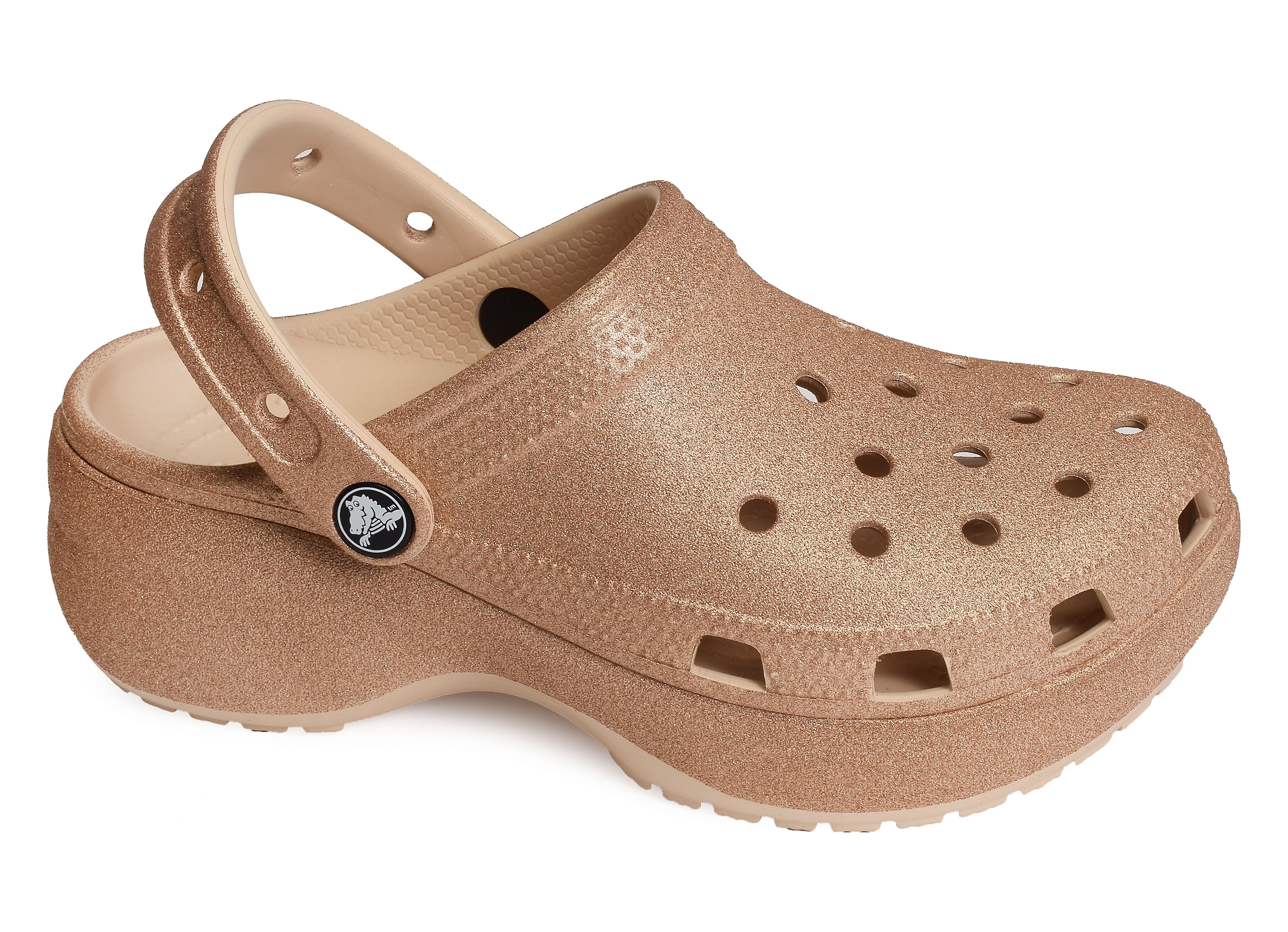 Classic platform glitter clog cuivre