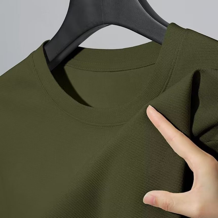 Cowpow - T-shirt met korte mouwen en ronde hals, effen