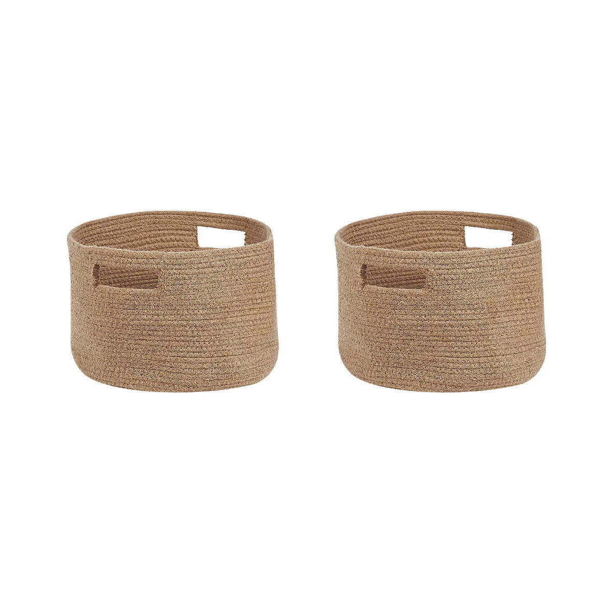 Beliani CHINIOT - Lot de 2 paniers en coton beige
