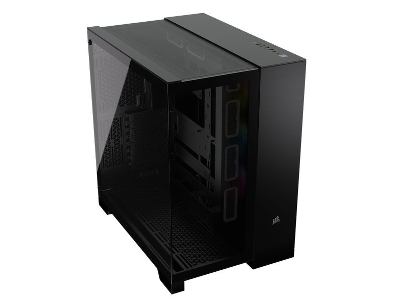 Corsair PC-Gehäuse 6500X RGB Schwarz Mid-Tower PC-Case mit Zwei-Kammer-Design, herausragendem Luftstrom und vorinstallierten RGB-Lüftern