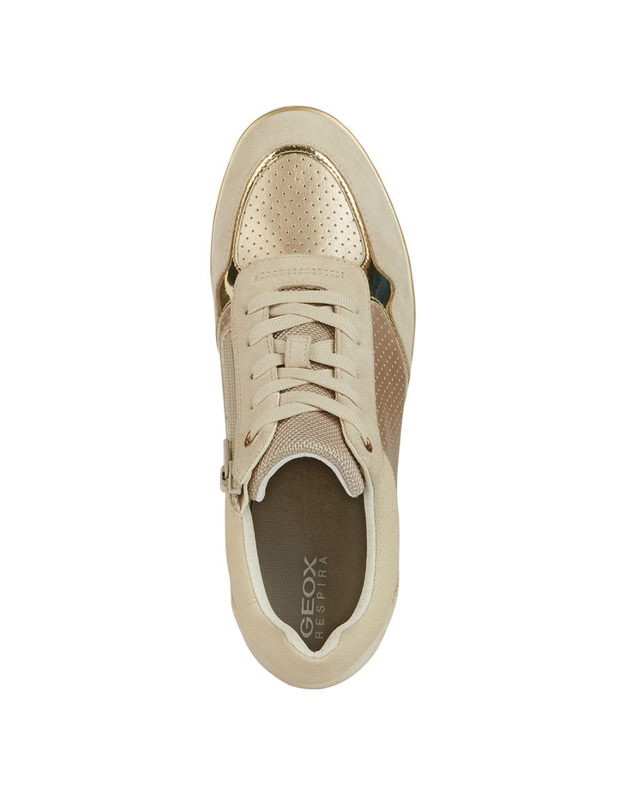 Baskets compensées beige
